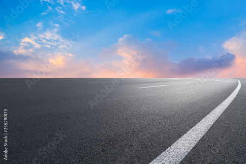 Road surface and sky cloud landscape.. © 昊 周