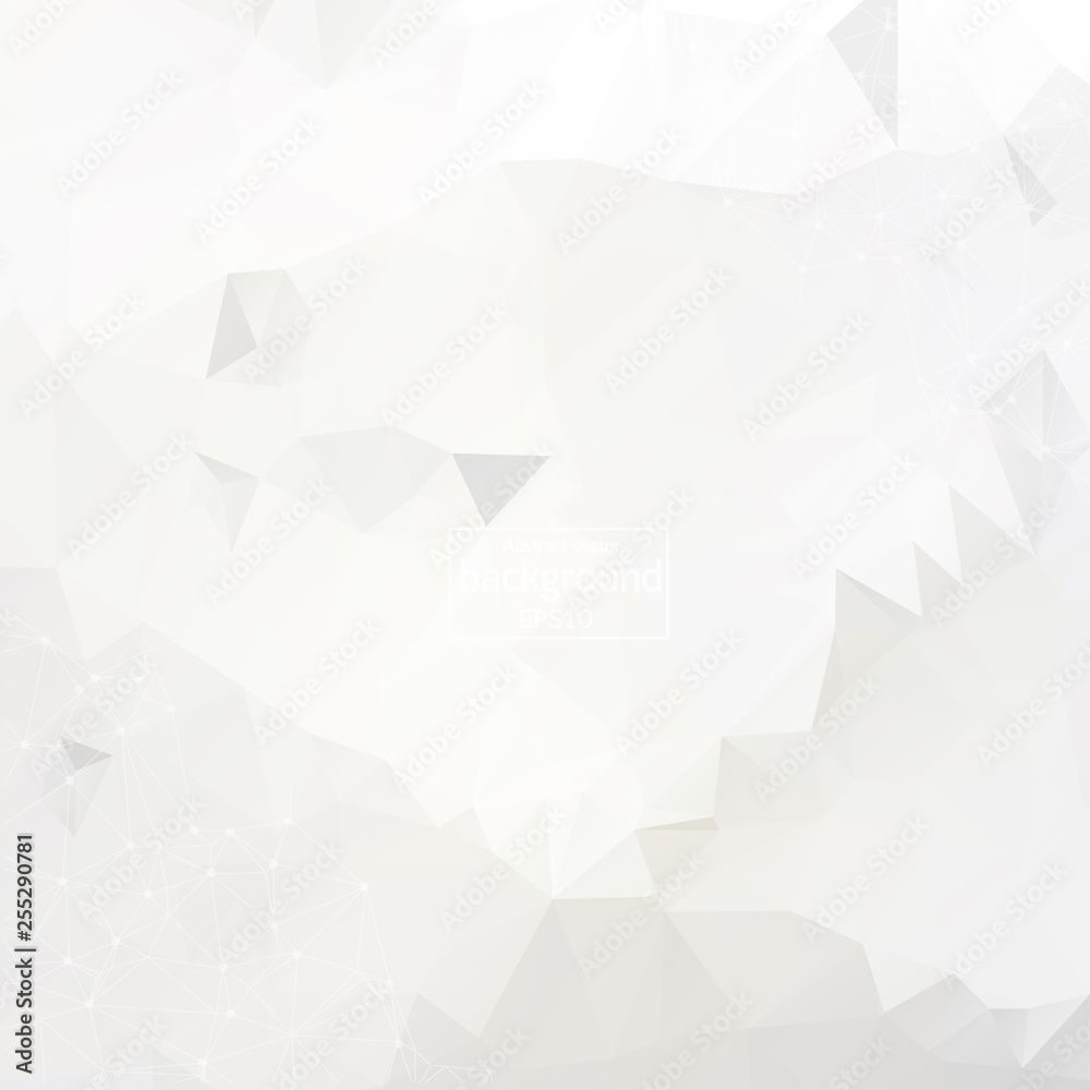 Abstract low poly Grey White technology vector background. Connection structure. Vector data science background. Polygonal vector background. Molecule And Communication Background. Abstract low poly Grey White technology vector background. Connection structure. Vector data science background. Polygonal vector background. Molecule And Communication Background.