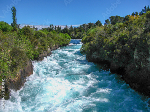 the white water crashes through the gorge just before huka falls © Daryl