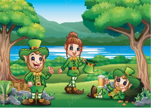 Saint patrick day leprechaun celebration with a beer