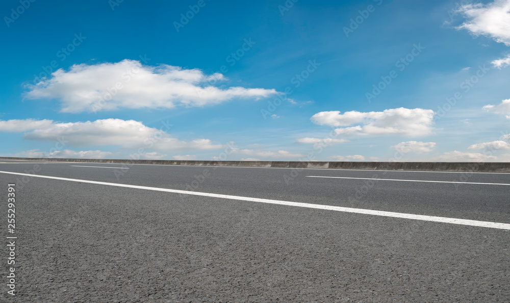 Fototapeta premium Road surface and sky cloud landscape..