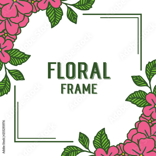Fototapeta Naklejka Na Ścianę i Meble -  Vector illustration frame floral vintage card with background
