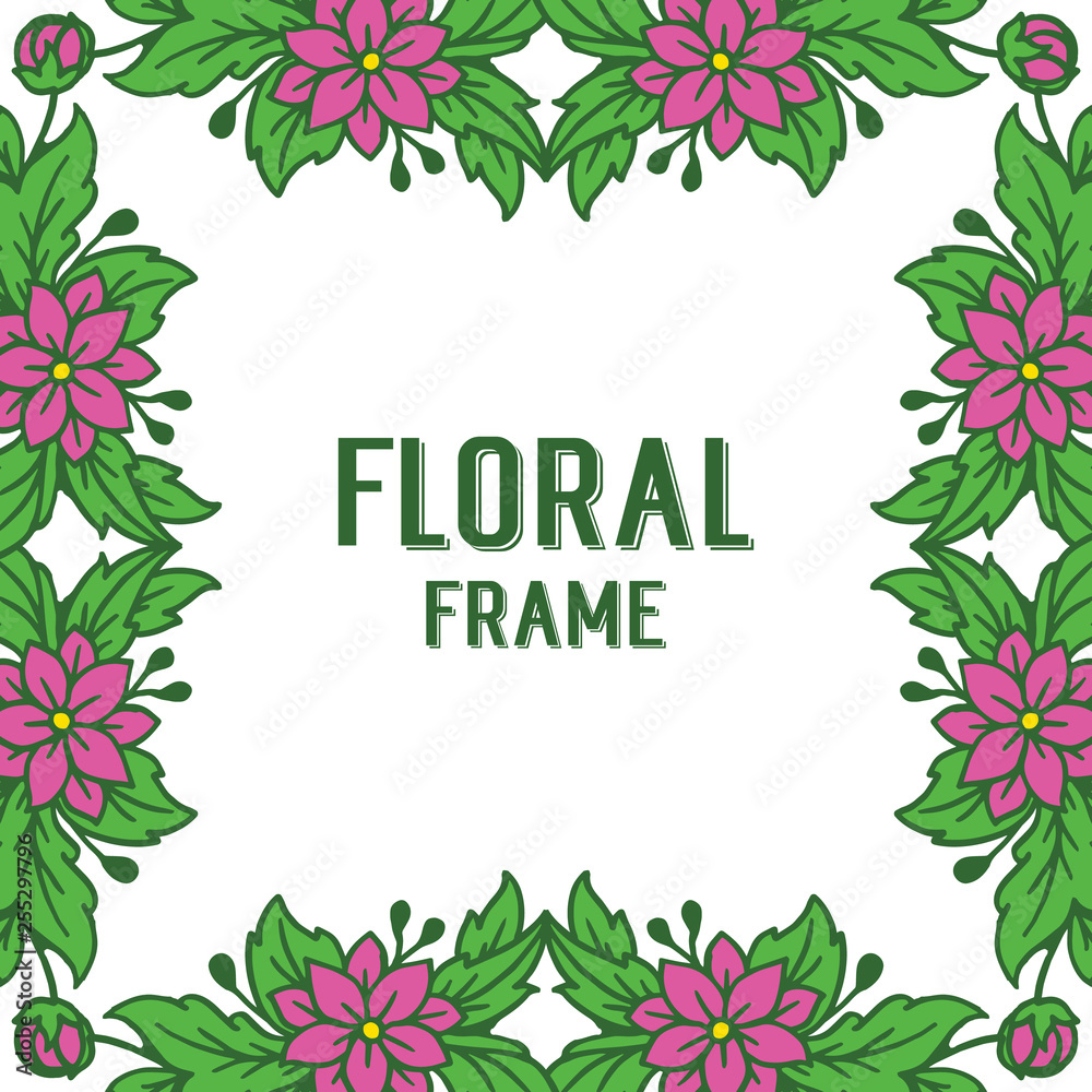 Vector illustration template with leaf floral frames blooms