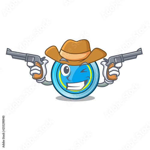 Cowboy frisbee in the shape a mascot