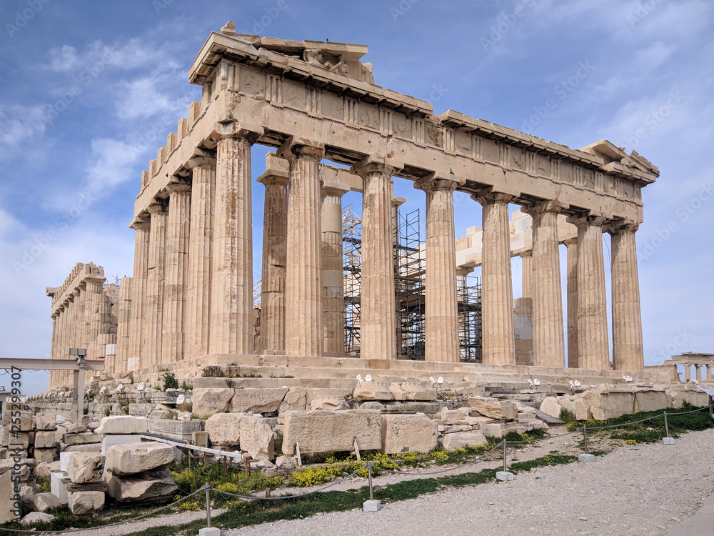 The temple of Parthenon at Acropolis in Athens