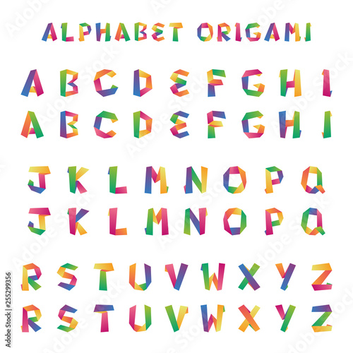 Alphabet et lettres en origami - Abécédaire