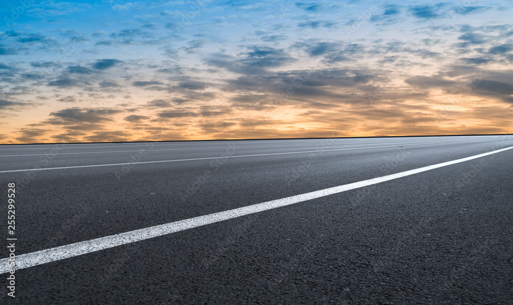 Fototapeta premium Road surface and sky cloud landscape..