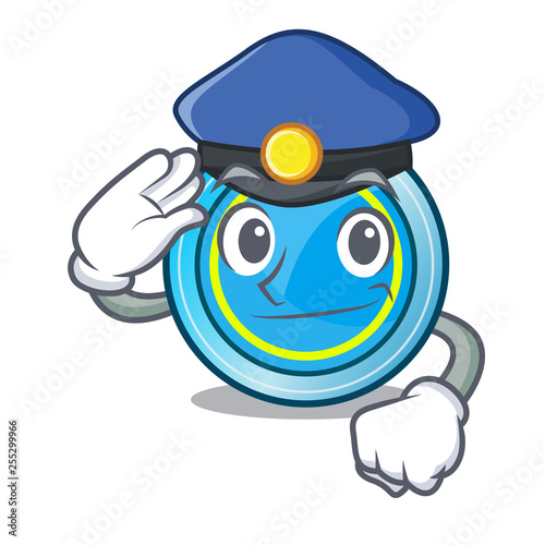 Police frisbee in the shape a mascot