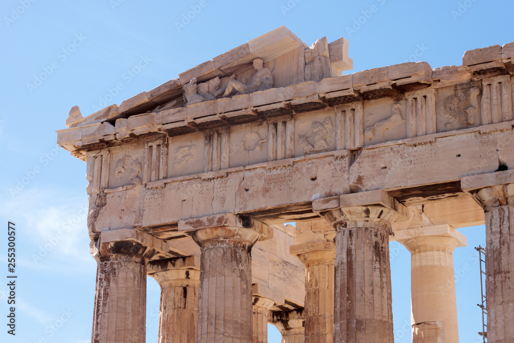 Details of columns of Parthenon at Acropolis in Athens Details of columns of Parthenon at Acropolis in Athens