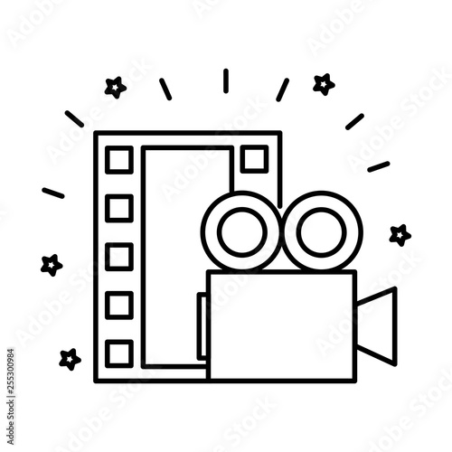 video camera and movie tape icon