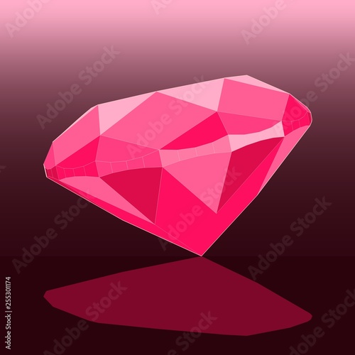 Diamond simple illustration. Side views. Jewelry shop sign