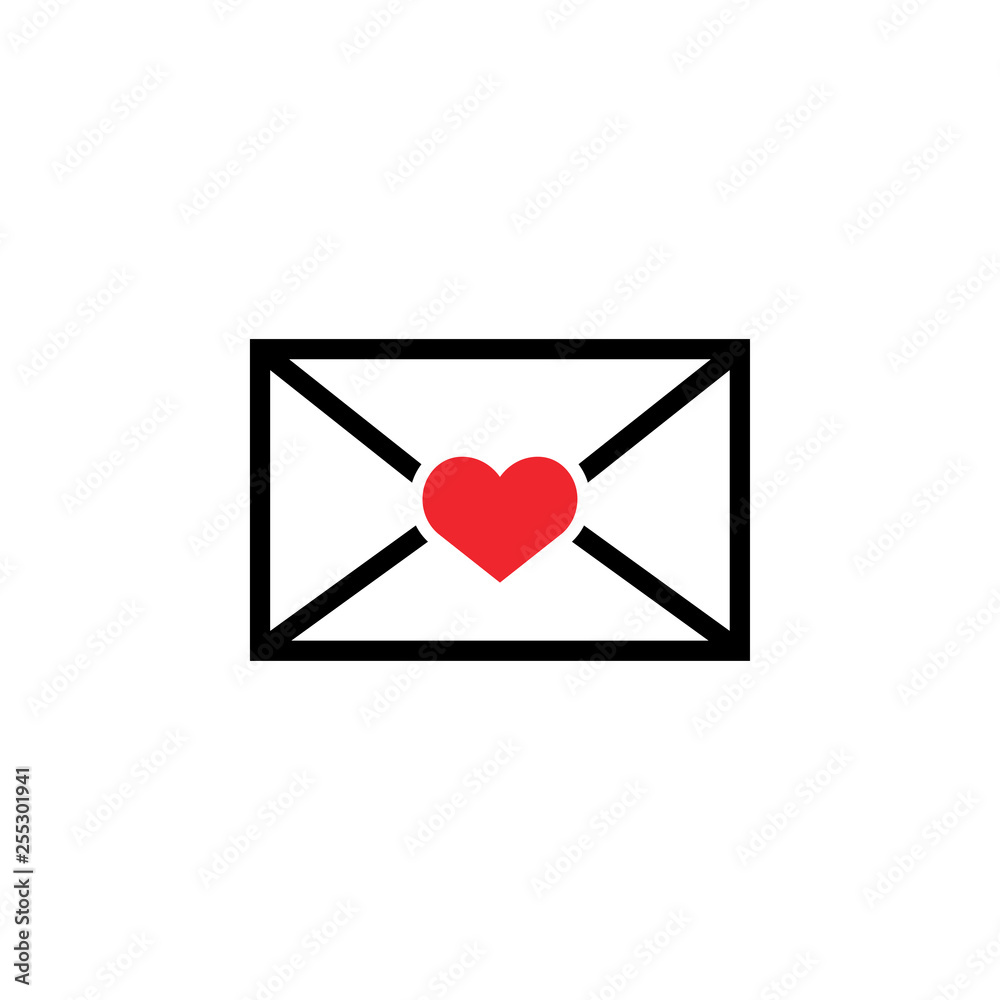 Love letter icon design template vector isolated Love letter icon design template vector isolated