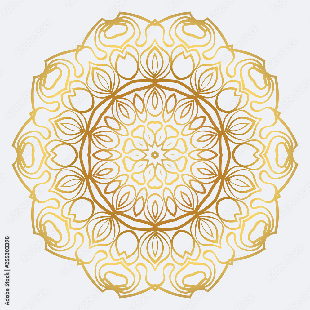 Vector Round Abstract Mandala Style Decorative Element. Hand-Drawn Vector Illustration. Can Be Used For Textile, Greeting Card, Coloring Book, Phone Case Print. Gold color Vector Round Abstract Mandala Style Decorative Element. Hand-Drawn Vector Illustration. Can Be Used For Textile, Greeting Card, Coloring Book, Phone Case Print. Gold color