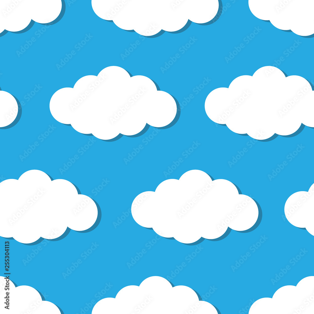 cloud seamless flat vector background
