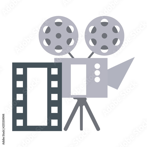 cinema projector and movie tape icon