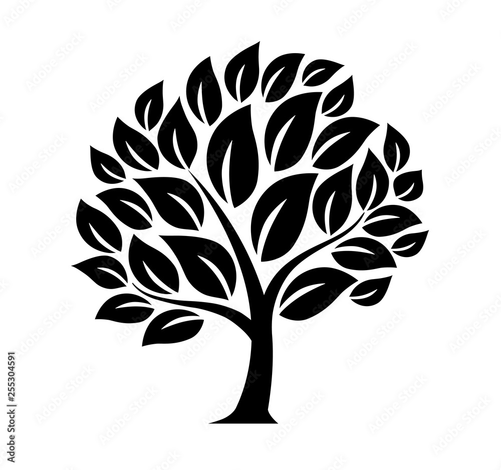Tree icon monotone silhouette