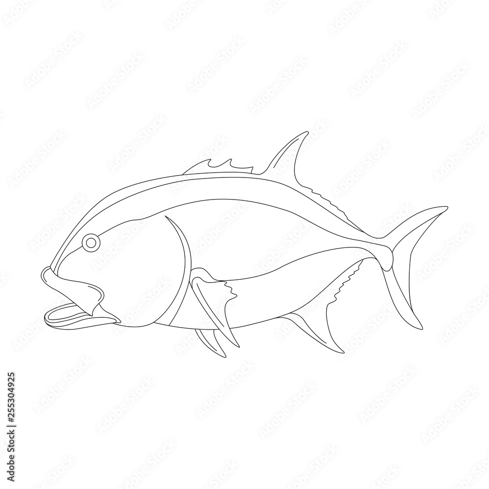 sea fish, vector illustration ,profile view sea fish, vector illustration ,profile view