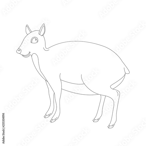 cartoon dwarf antelope,vector illustration ,profile view