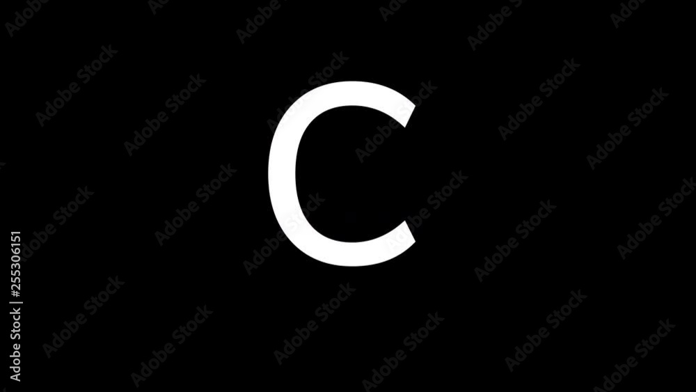 From the Glitch effect arises latin letter C. Then the TV turns off. Alpha channel Premultiplied - Matted with color black From the Glitch effect arises latin letter C. Then the TV turns off. Alpha channel Premultiplied - Matted with color black
