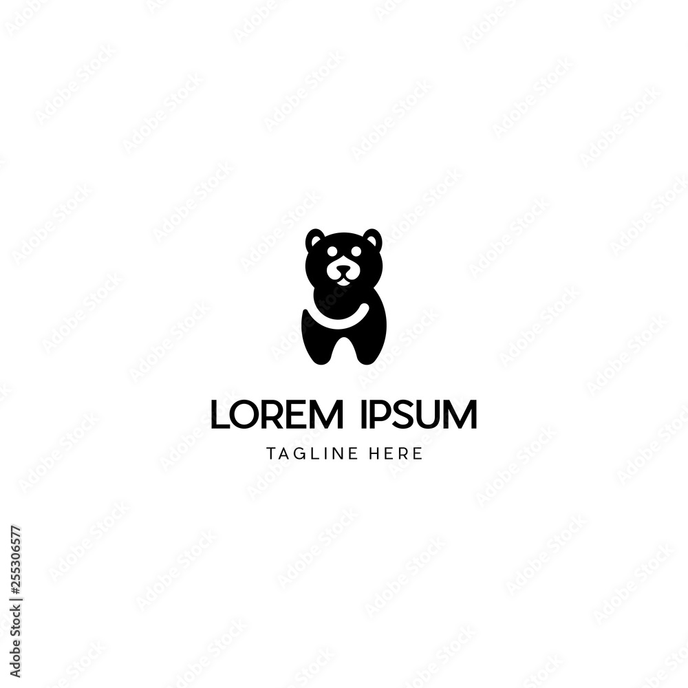 Bear Panda Animal Creative Design Logo