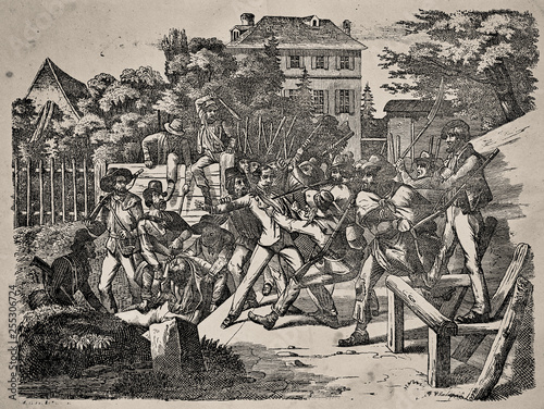 The assassination of Prince Lichnowsky and General von Auerswald- Illustration from 1848 photo