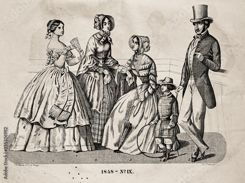 Dress fashion - Illustration from 1848