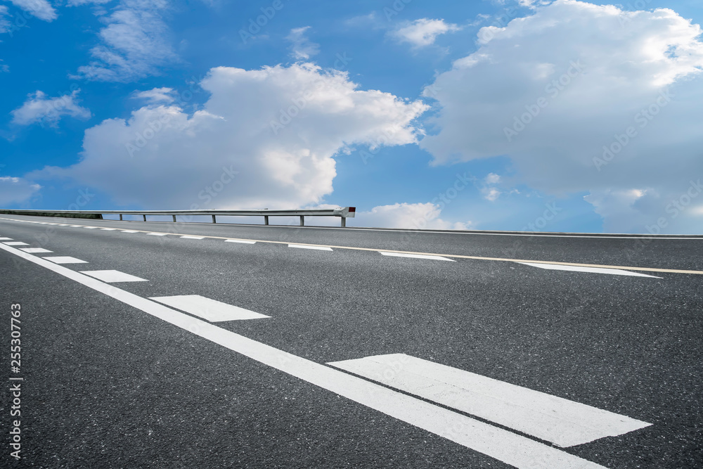 Fototapeta premium Road surface and sky cloud landscape..