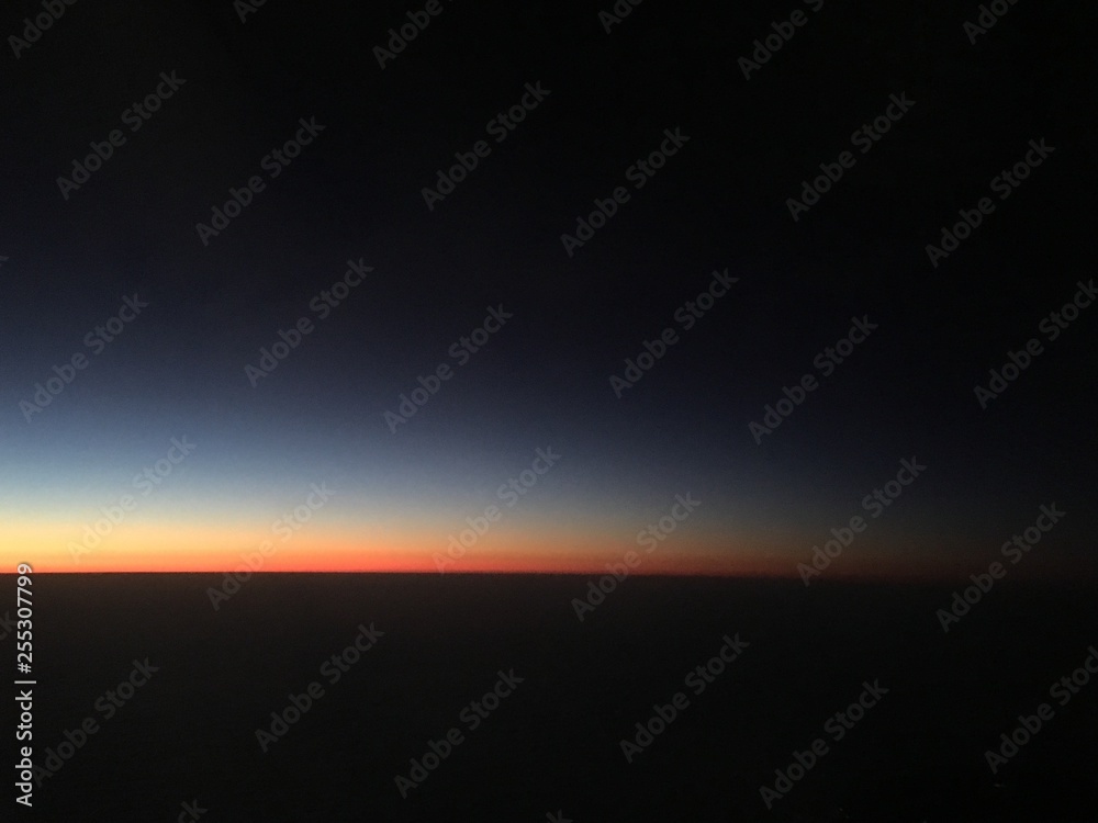 sunset from airplane