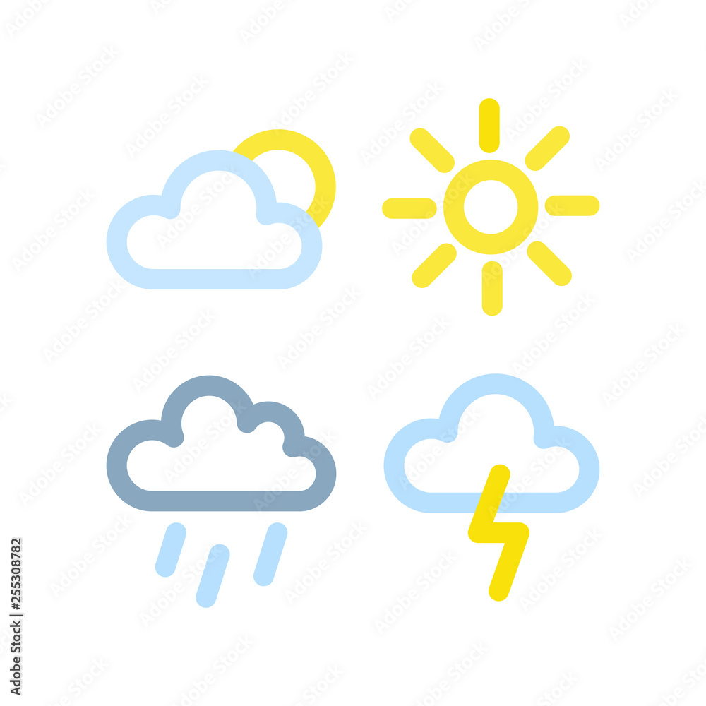 Simple weather icon set Simple weather icon set