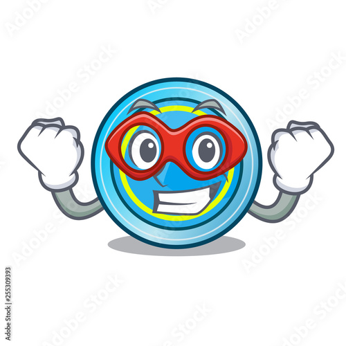 Super hero frisbee isolated with in the cartoon