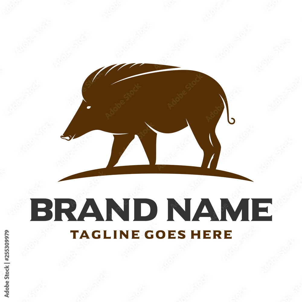 Obraz premium brown pig logo
