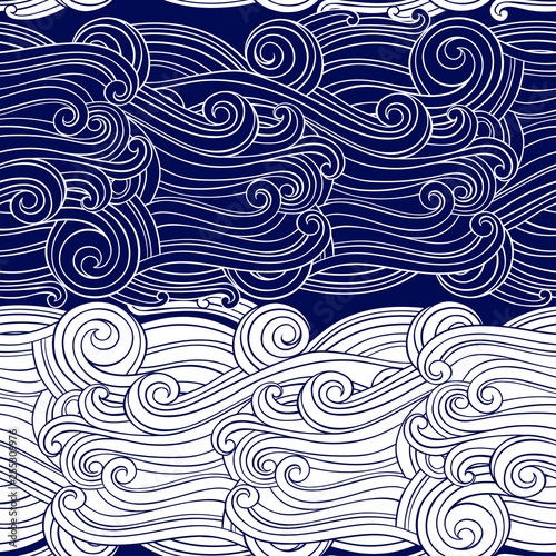 Waves background. Abstract seamless pattern. Vector illustration.