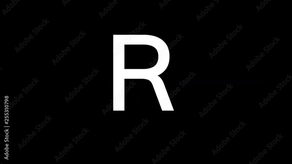 From the Glitch effect arises latin letter R. Then the TV turns off. Alpha channel Premultiplied - Matted with color black From the Glitch effect arises latin letter R. Then the TV turns off. Alpha channel Premultiplied - Matted with color black