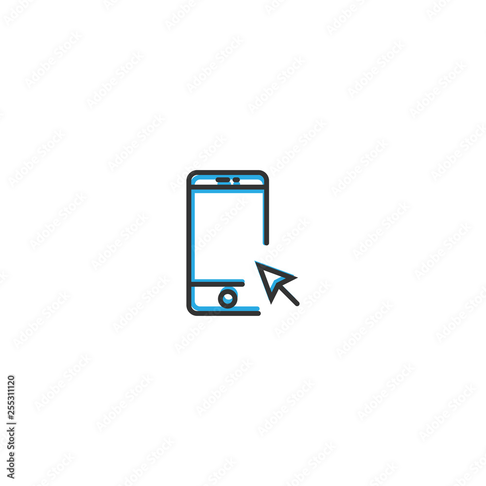 Smart Phone icon design. Interaction icon line vector illustration Smart Phone icon design. Interaction icon line vector illustration