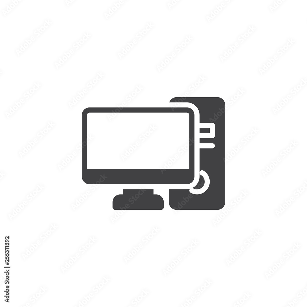 Desktop computer and monitor vector icon. filled flat sign for mobile concept and web design. PC computer glyph icon. Symbol, logo illustration. Pixel perfect vector graphics Desktop computer and monitor vector icon. filled flat sign for mobile concept and web design. PC computer glyph icon. Symbol, logo illustration. Pixel perfect vector graphics