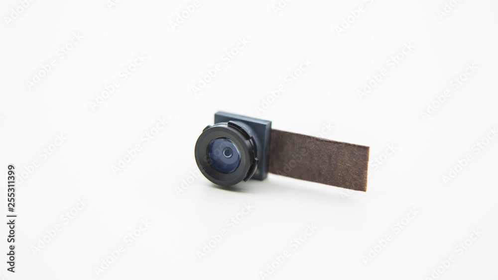 Close up on a camera module for mobile phone. Closeup of Smartphone Lens