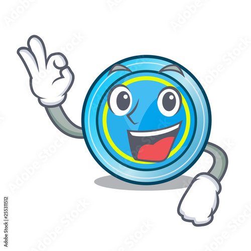 Okay frisbee isolated with in the cartoon
