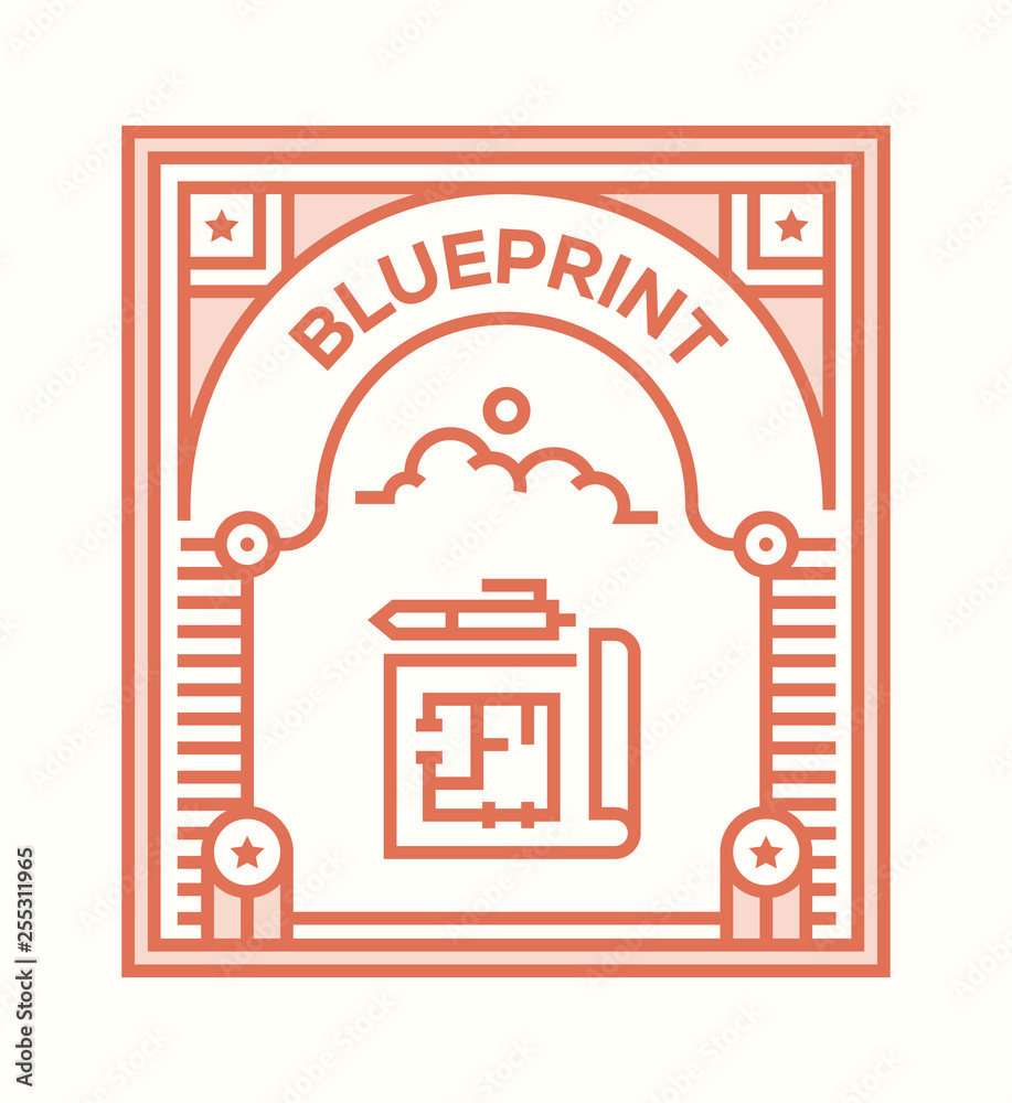 Fototapeta premium BLUEPRINT ICON CONCEPT