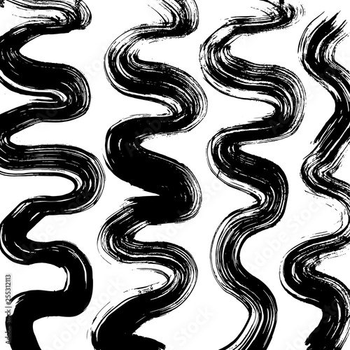 Brush grunge pattern. White and black vector.