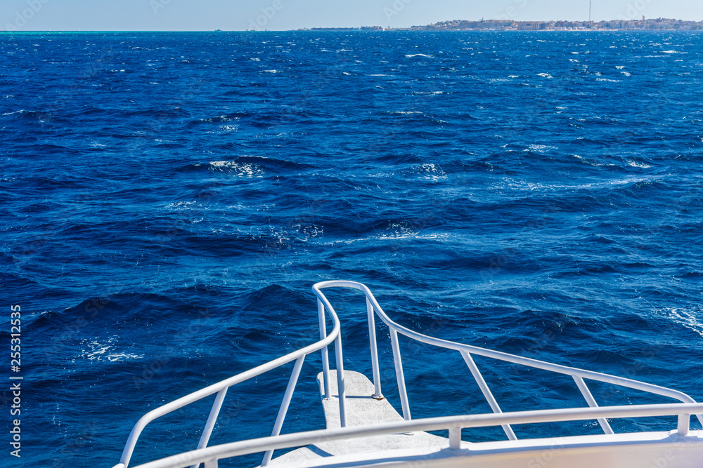 Fototapeta premium View on a Red sea from the yacht bow
