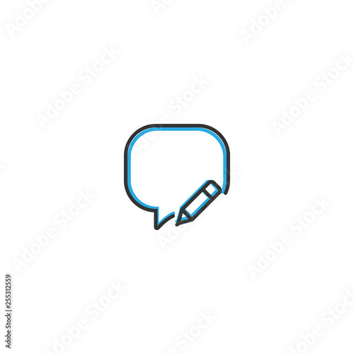 Speech bubble icon design. Interaction icon line vector illustration