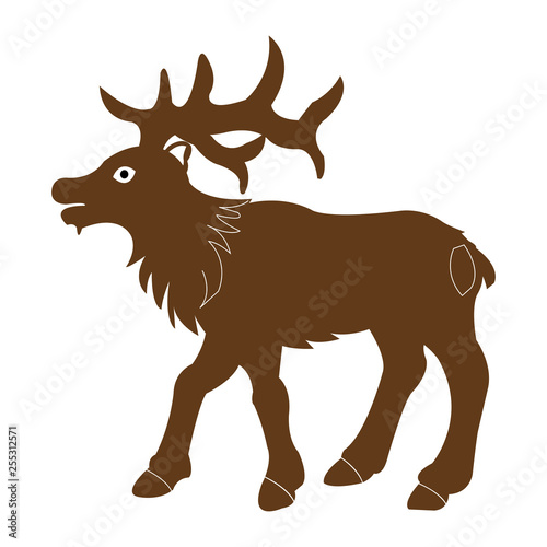 Vector illustration of bull moose on white background