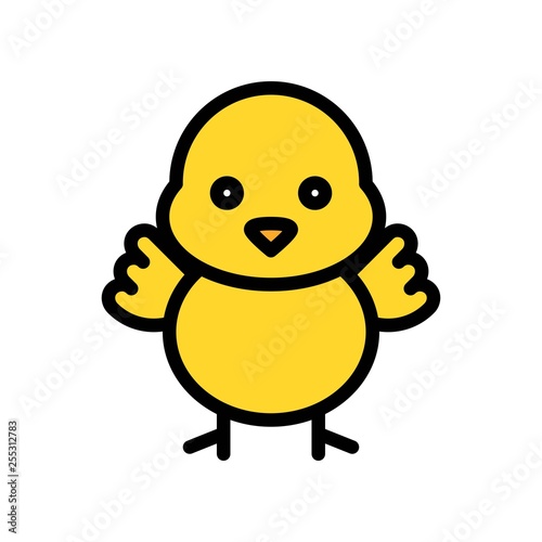 Chick vector, Easter filled icon editable stroke