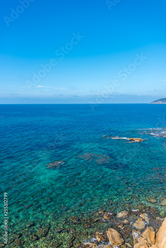Turquoise Blue Southern Italian Mediterranean Sea on a Sunny Day