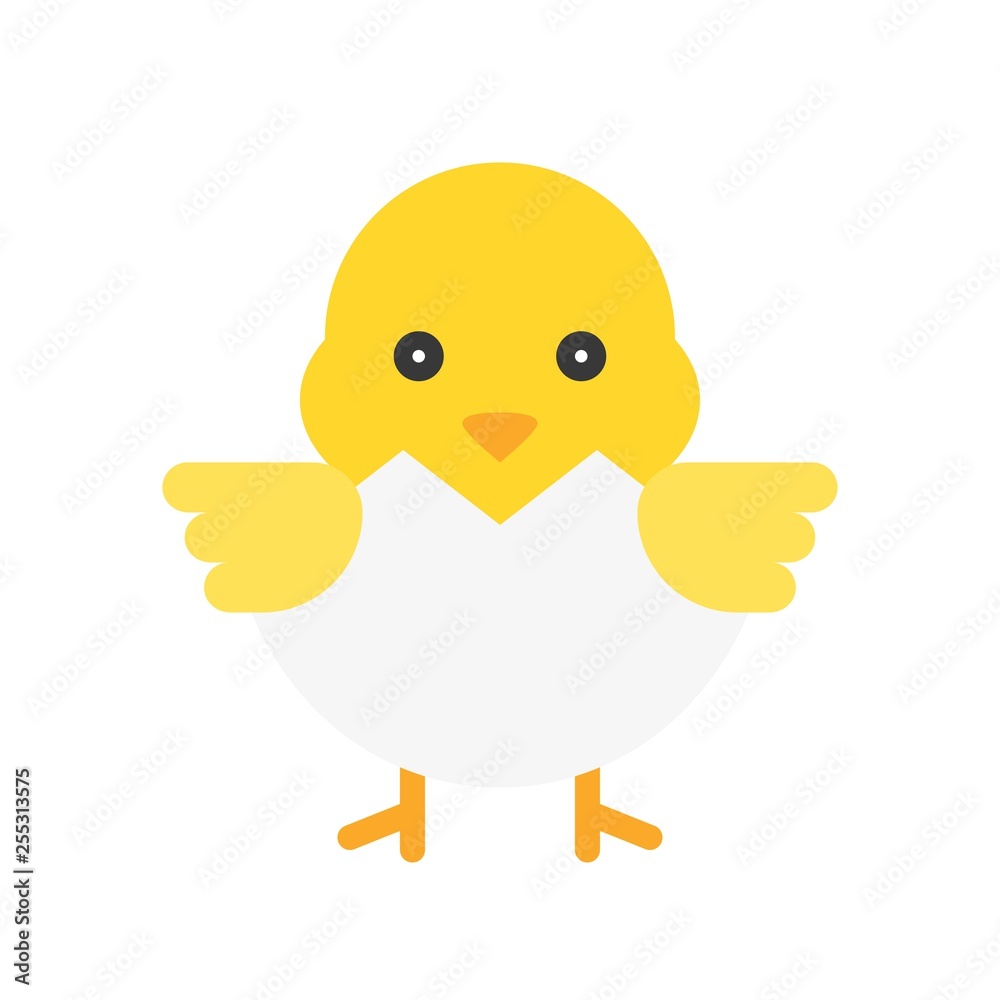 Chick vector, Isolated Easter flat style icon Chick vector, Isolated Easter flat style icon