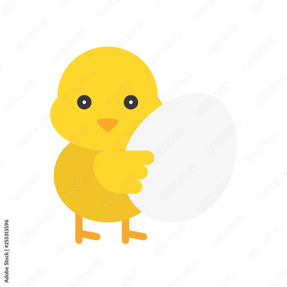 Chick vector, Isolated Easter flat style icon Chick vector, Isolated Easter flat style icon