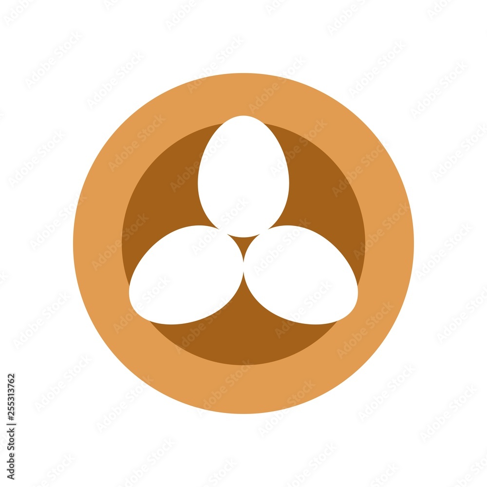 Eggs in bird nest vector, Isolated Easter flat style icon Eggs in bird nest vector, Isolated Easter flat style icon
