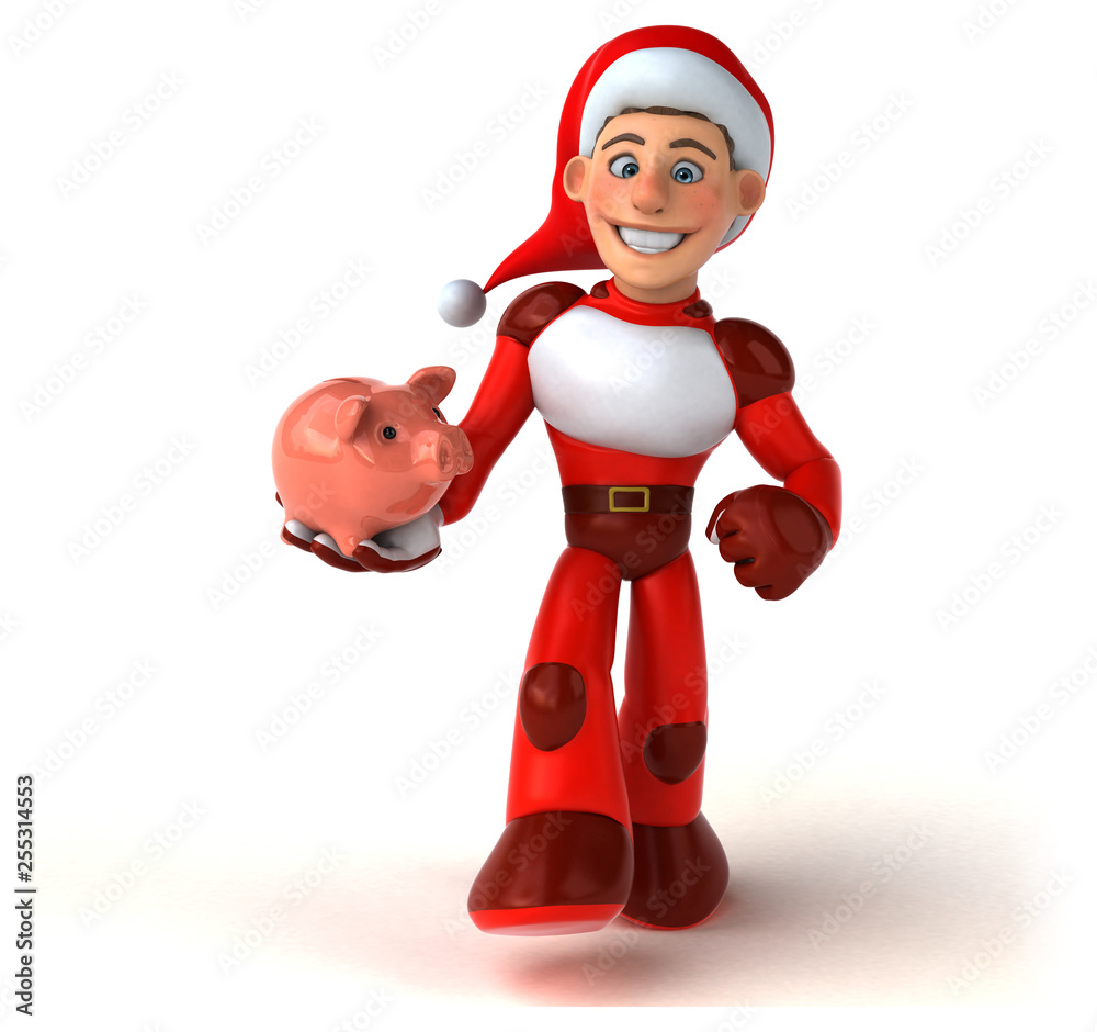 Fun Super Santa Claus - 3D Illustration Fun Super Santa Claus - 3D Illustration
