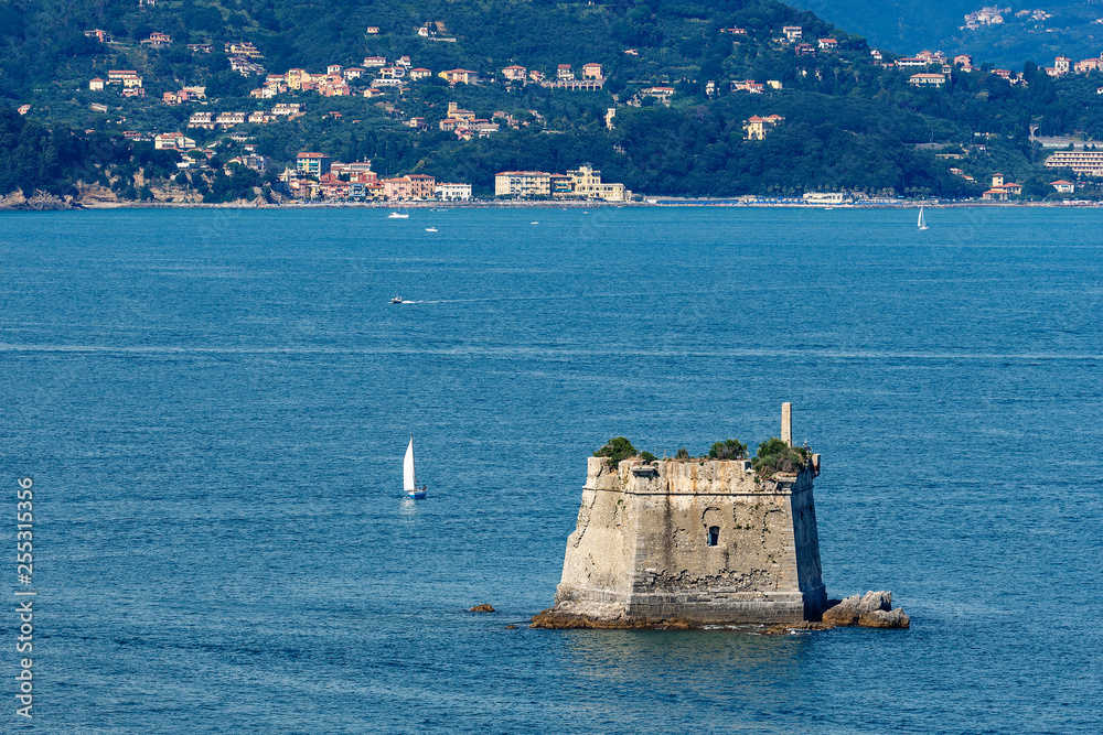 Scola Tower in the sea - Gulf of La Spezia Italy