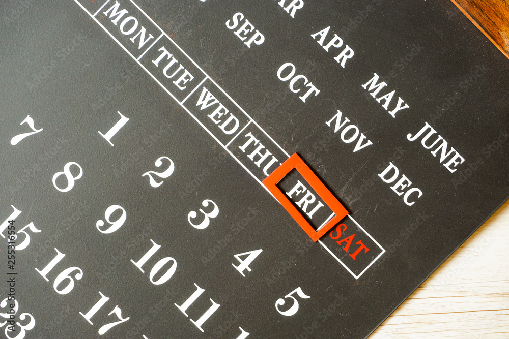 Show Friday On Blackboard Type Calendar 黒板タイプのカレンダーの金曜日を示す Stock Photo Adobe Stock Show Friday On Blackboard Type Calendar 黒板タイプのカレンダーの金曜日を示す Stock Photo Adobe Stock